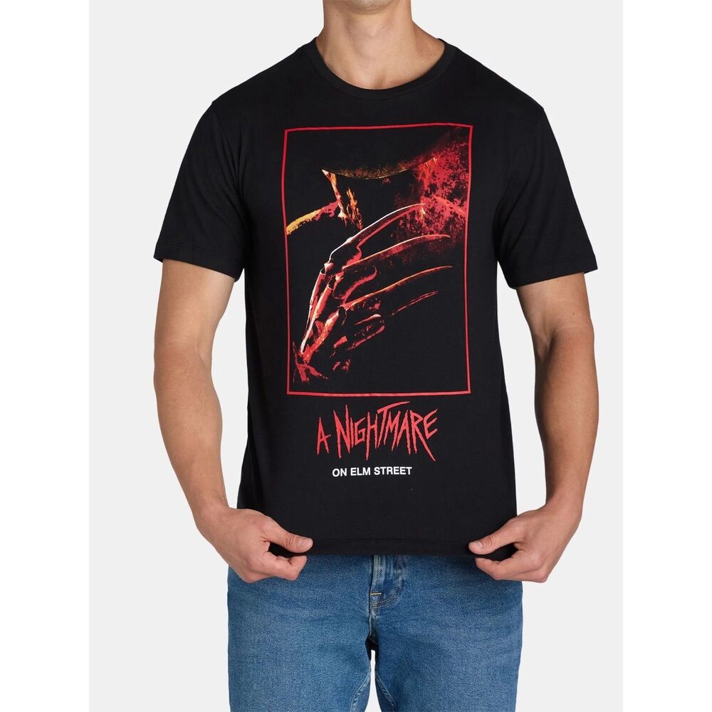 Freddy Krueger XXL Black Graphic Tee Horror Movie Shirt NWT